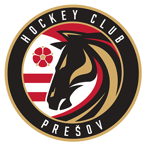 Logo hokejového klubu Prešov s hlavou koňa a nápisom HOCKEY CLUB PREŠOV